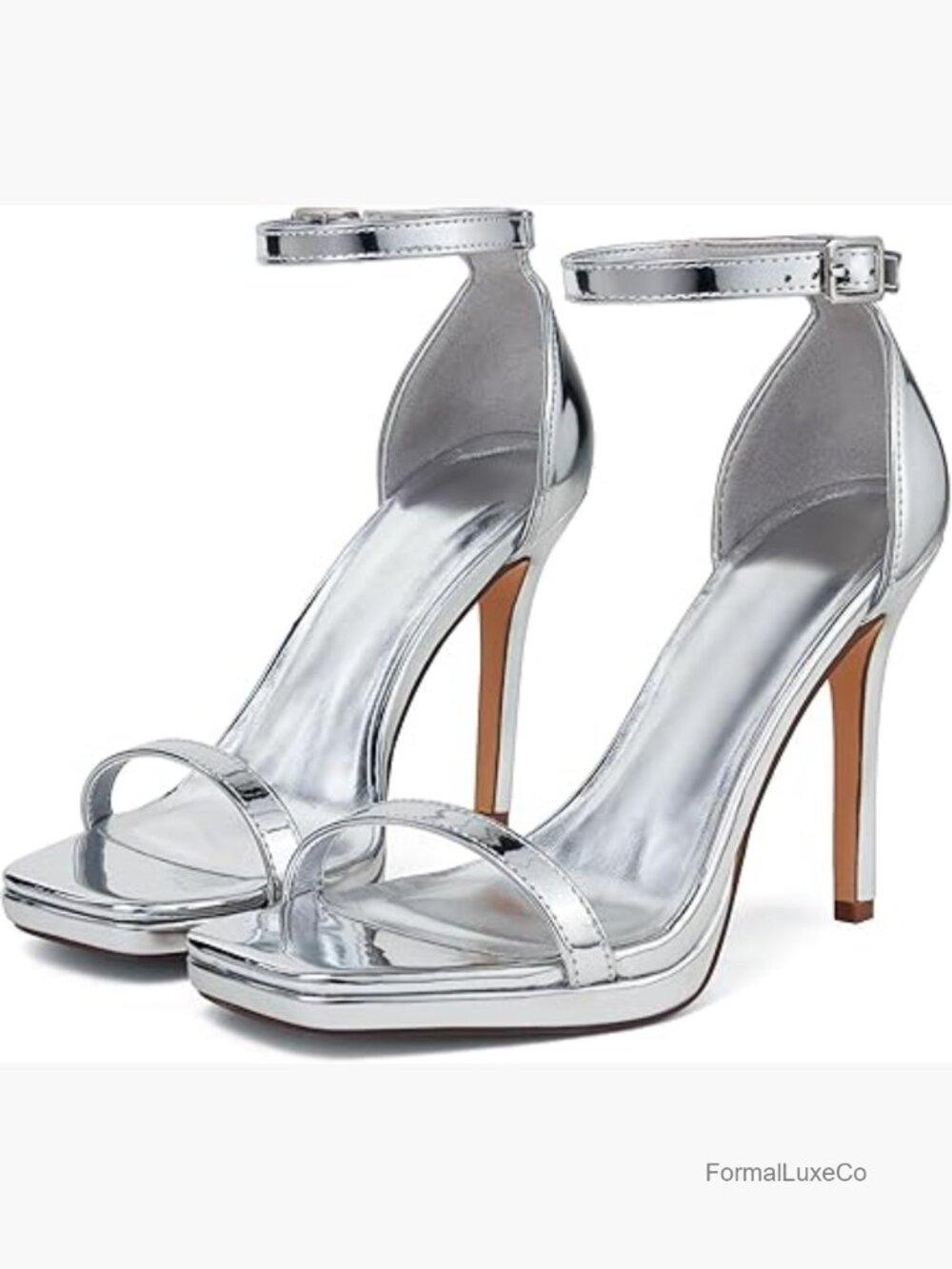 Strappy High Heel Sandals with Ankle Strap Square Toe Stiletto Heels